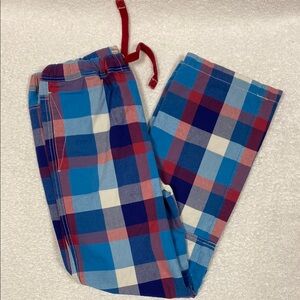 Johnnie B Boden Plaid Red white blue checkbook boys roll tan Pants 11/12